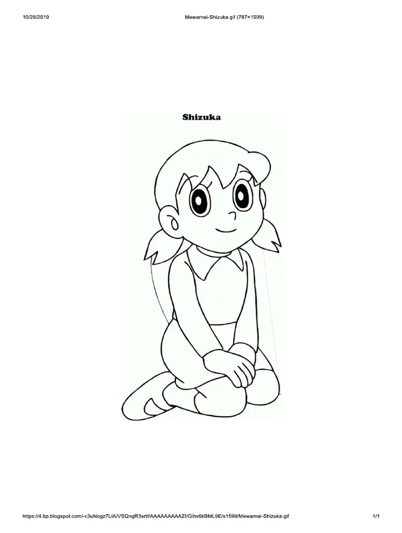Gambar mewarnai Mewarnai gambar shizuka 37+ koleksi gambar siap cetak