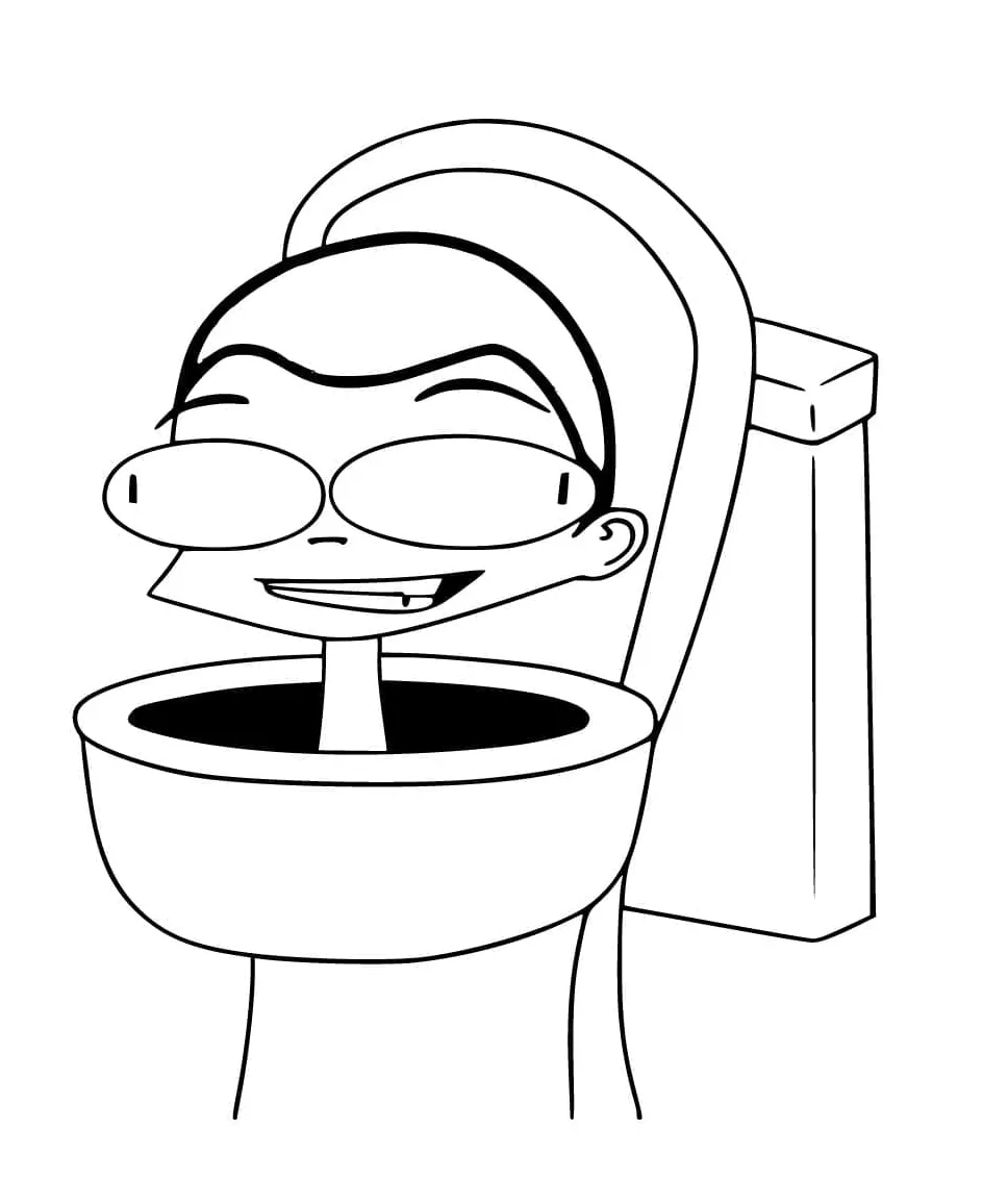 Gambar mewarnai Kelakar skibidi toilet siap cetak