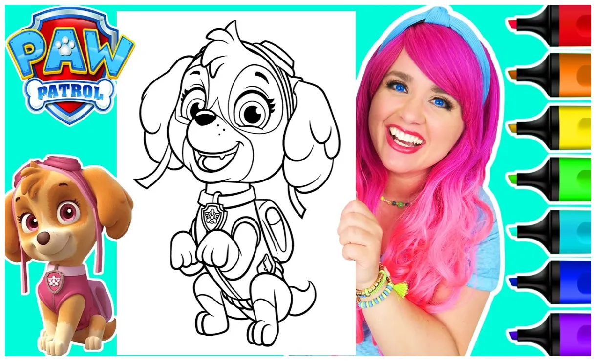 Paw patrol coloring pages skye