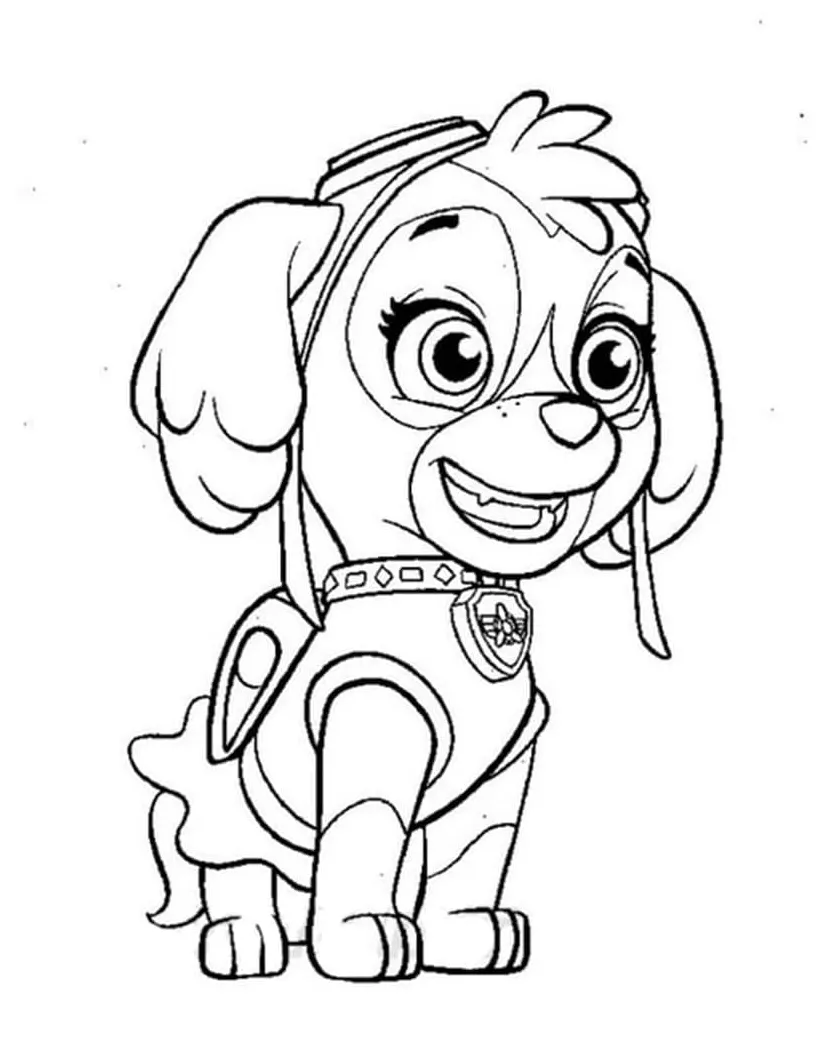 Skye from paw patrol coloring pages printable