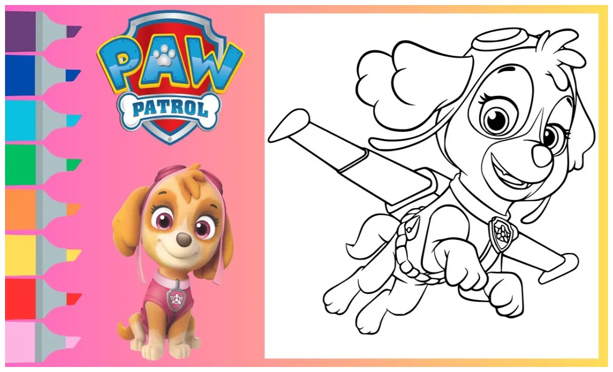 Skye paw patrol coloring page