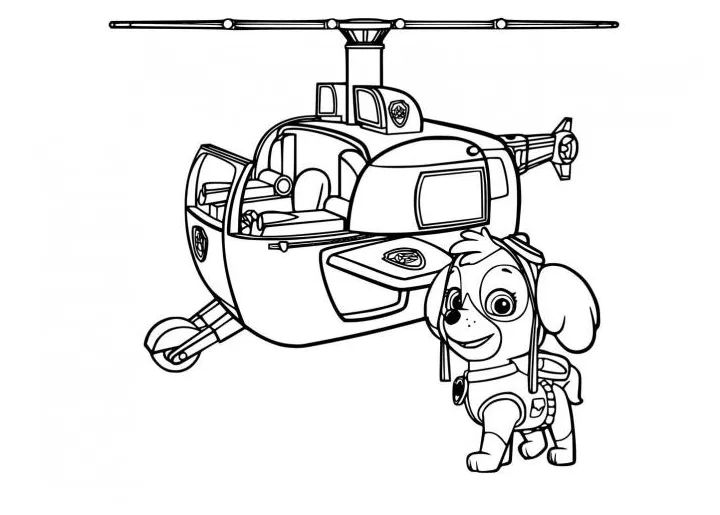 Free skye paw patrol coloring sheet and pdf to print