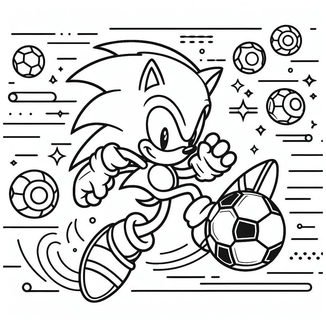Sonic sedang bermain sepak bola
