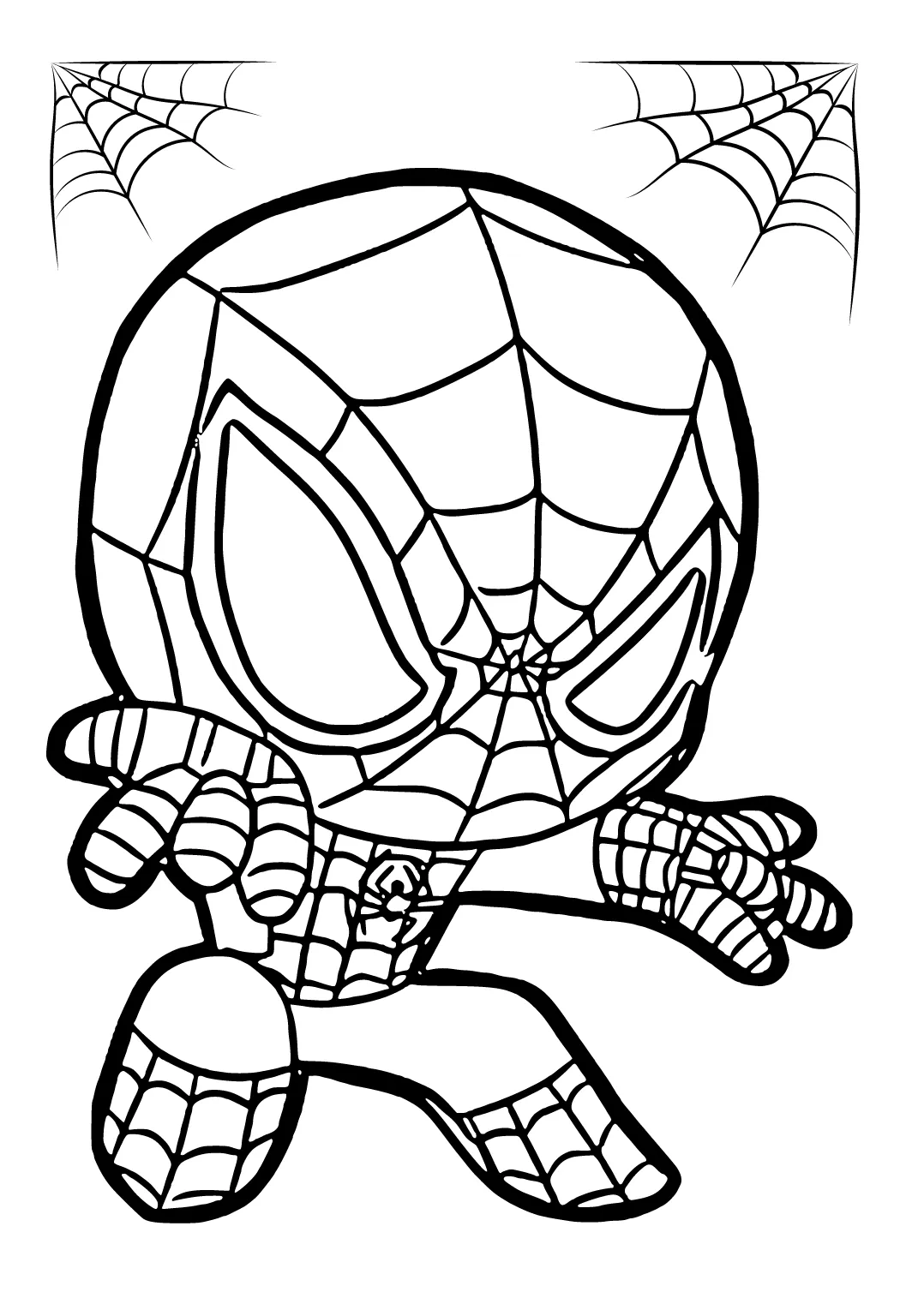 Dapat dicetak gratis spiderman imut-imut mewarnai gambar untuk dewasa