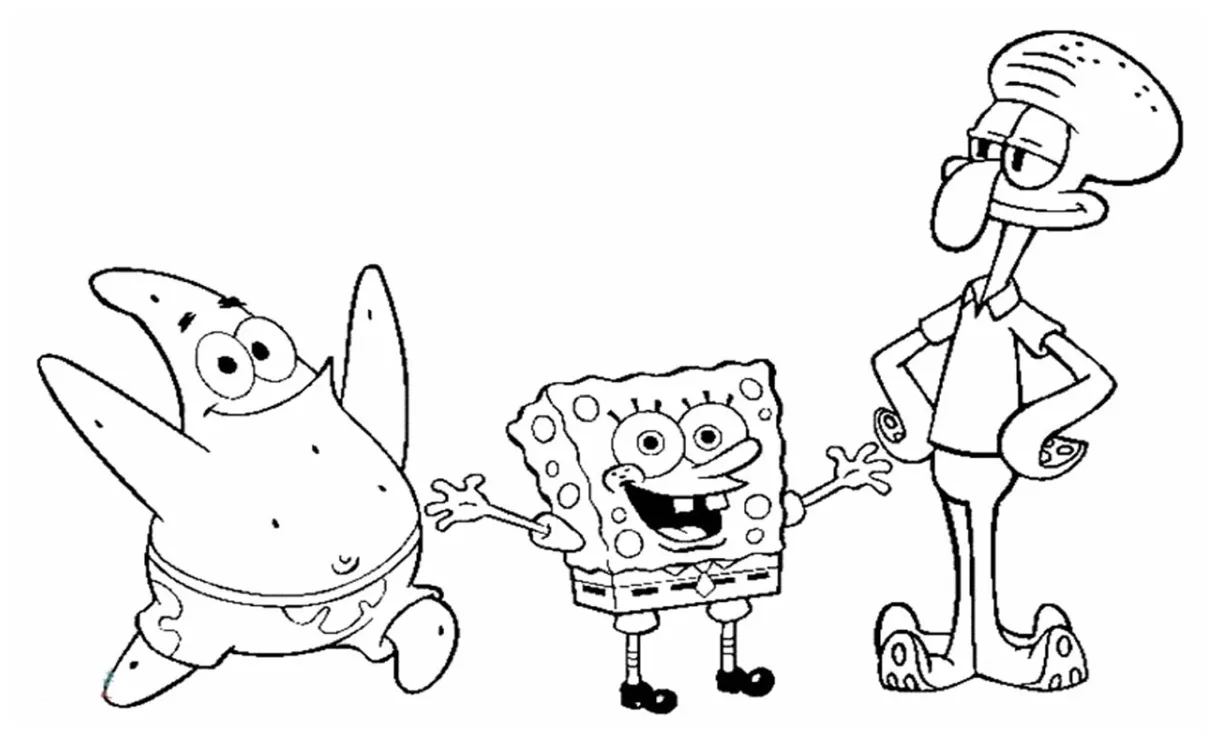 Squarepants mewarnai gambar riset