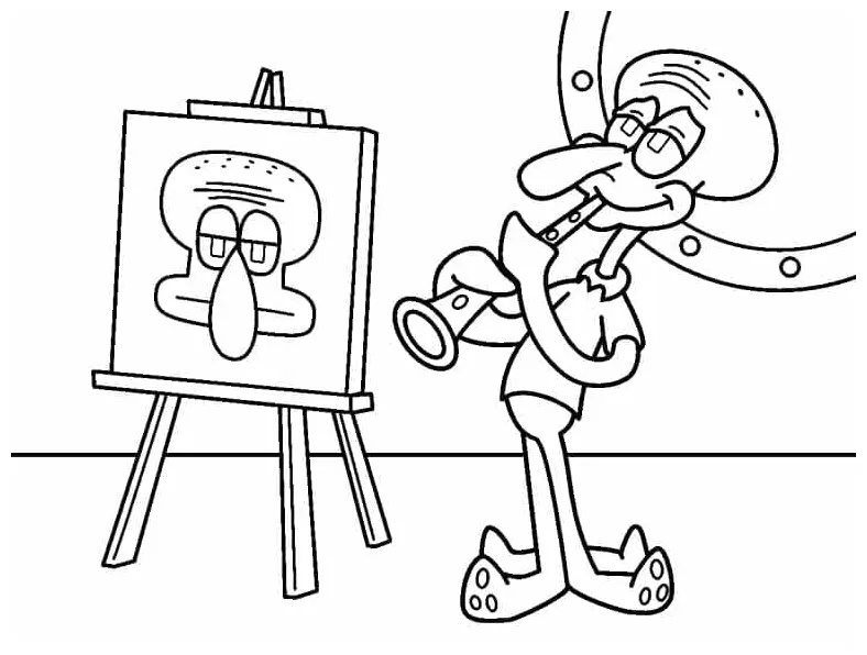 Squidward dan gambarnya