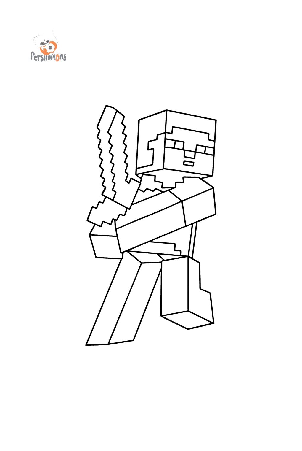 Mewarnai gambar minecraft steve online dan cetak gratis!