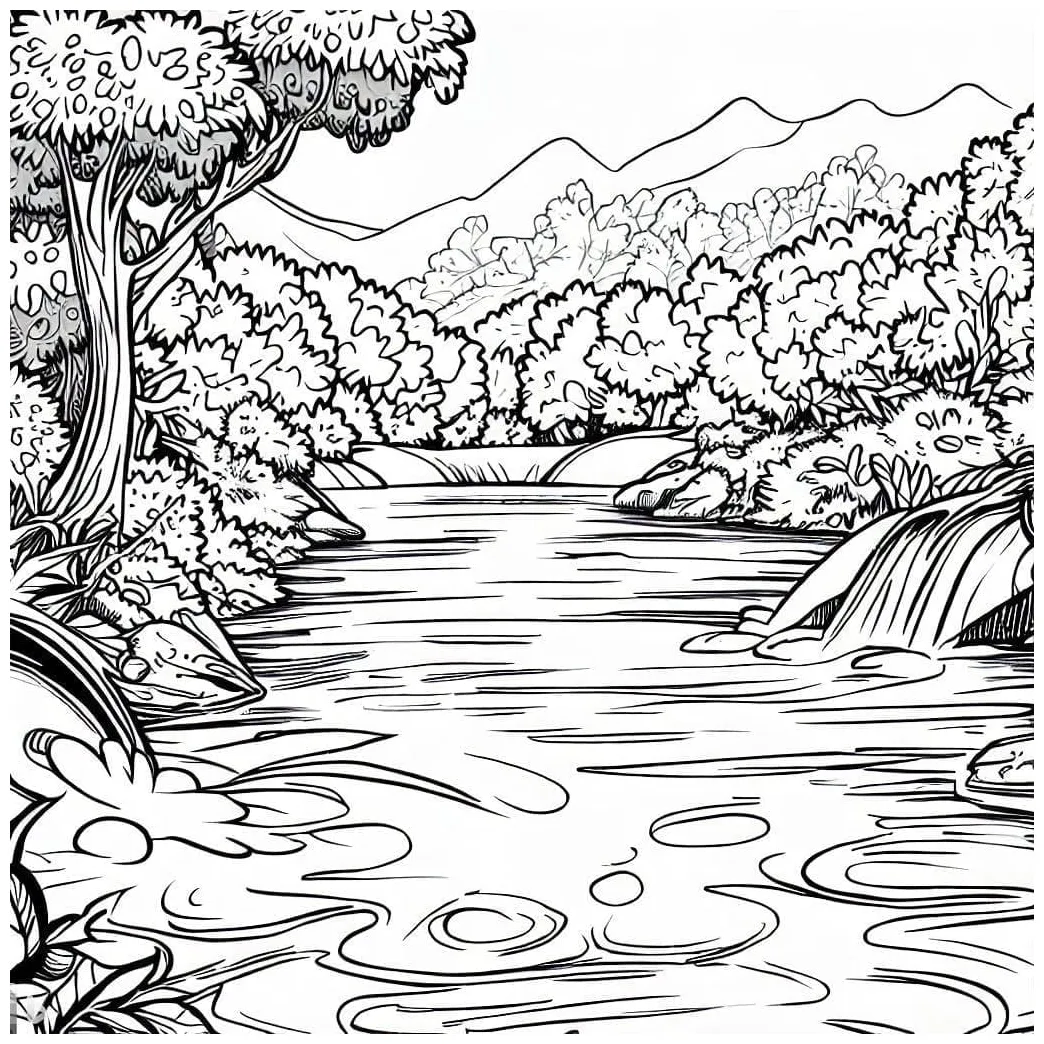 Sungai yang indah alami
