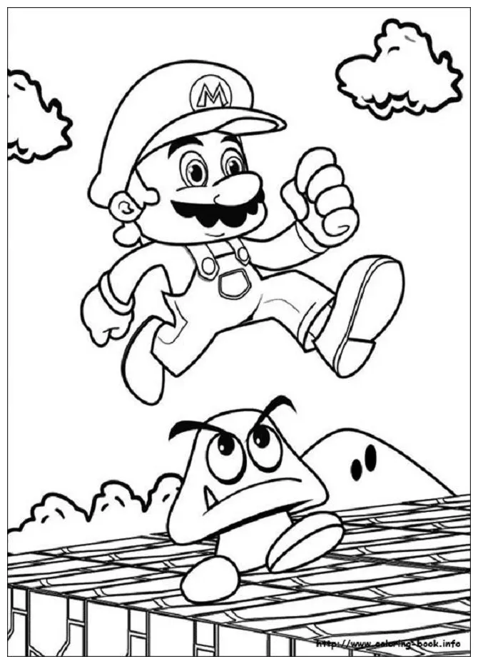 Gambar mewarnai mario bros
