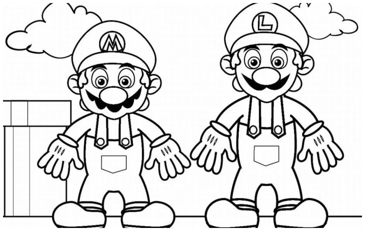 10 mewarnai gambar mario bros
