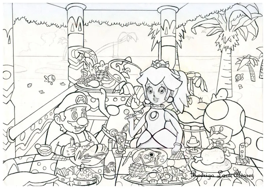 Mewarnai gambar mario bros khasanah gambar