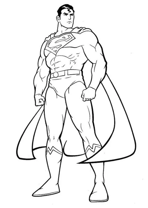 Gambar mewarnai Mewarnai Superman siap cetak
