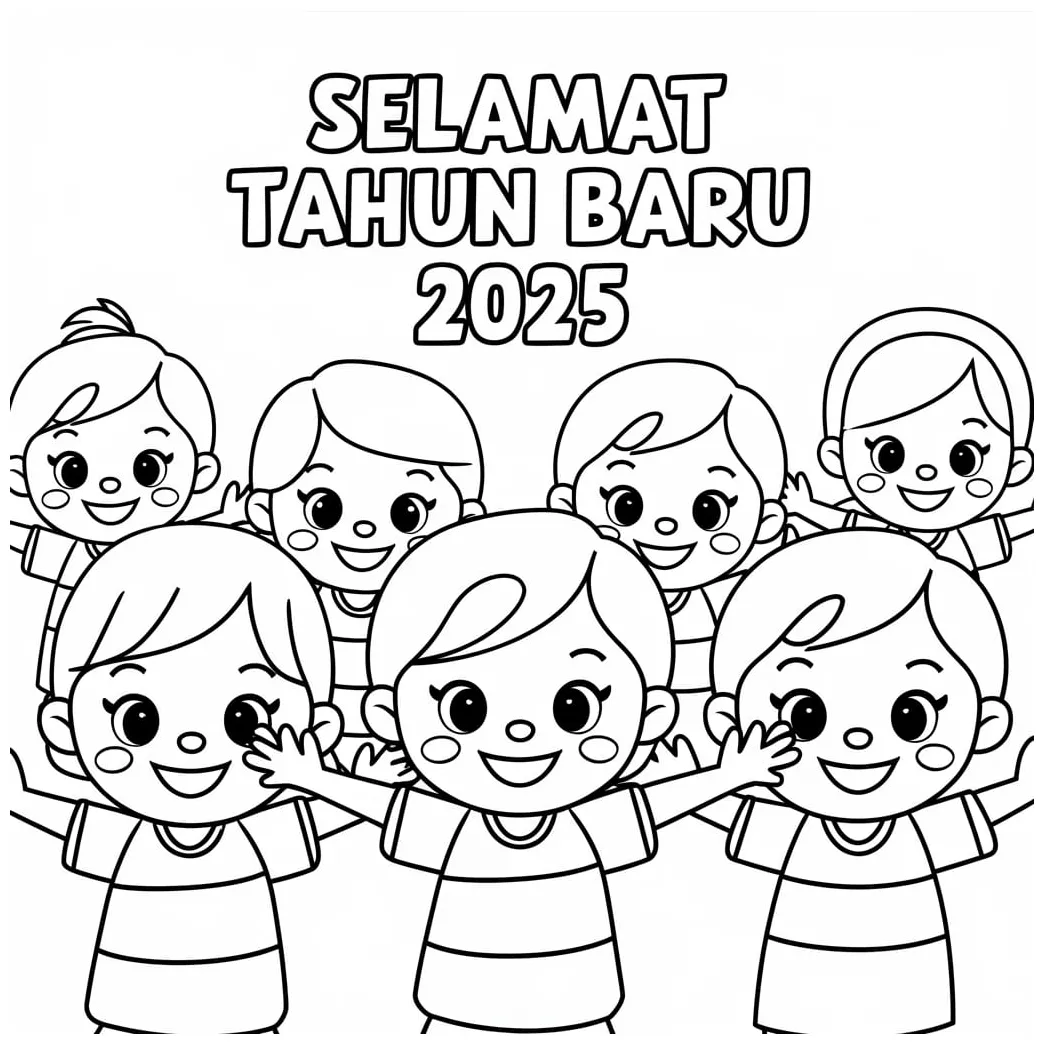Gambar anak-anak selamat tahun baru 2025