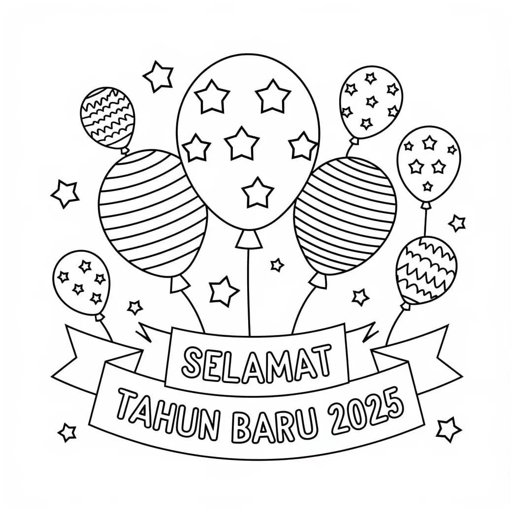 Gambar selamat tahun baru 2025 yang mudah