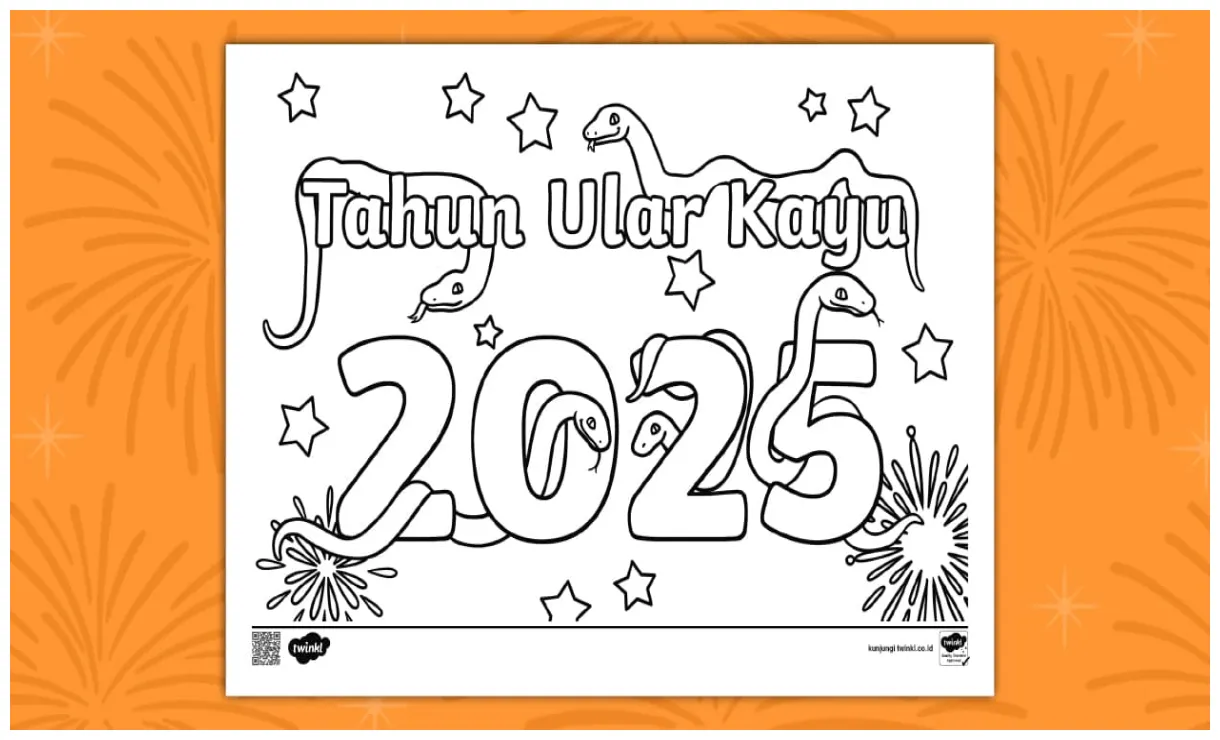 Lembar imlek 2025 tahun ular twinkl