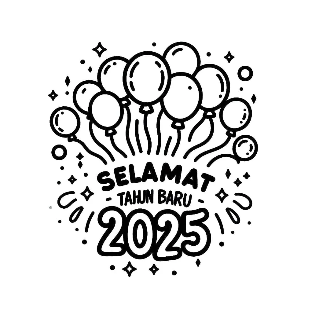 Balon selamat tahun baru 2025