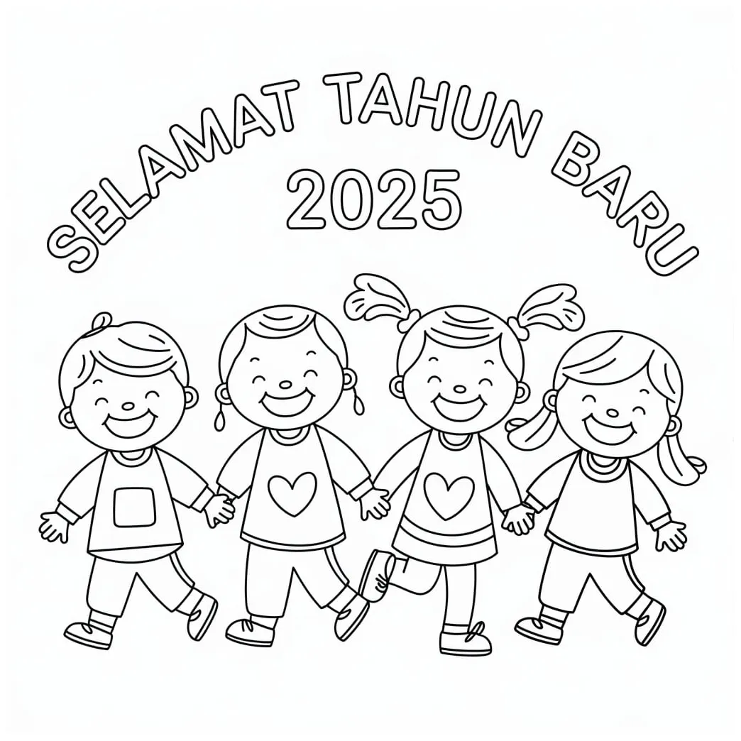 Anak-anak selamat tahun baru 2025 gratis