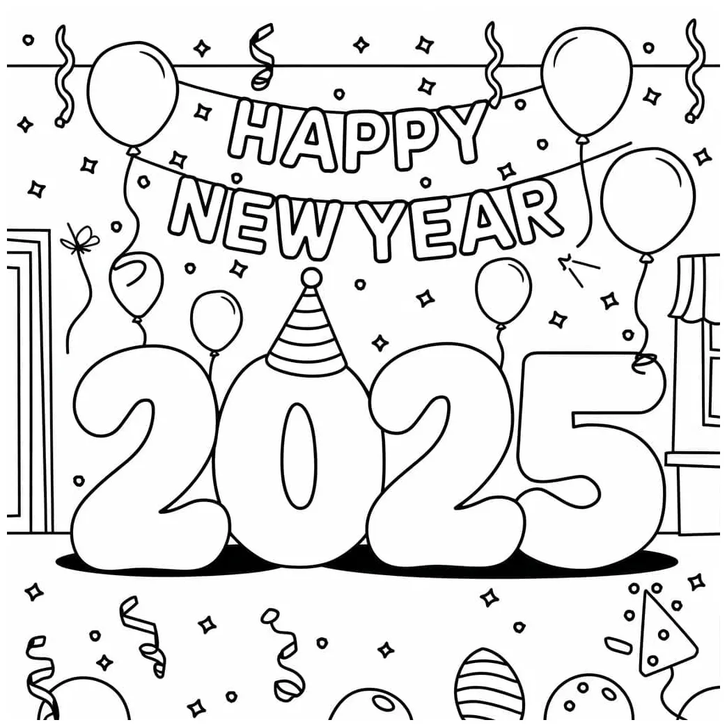 Pesta selamat tahun baru 2025