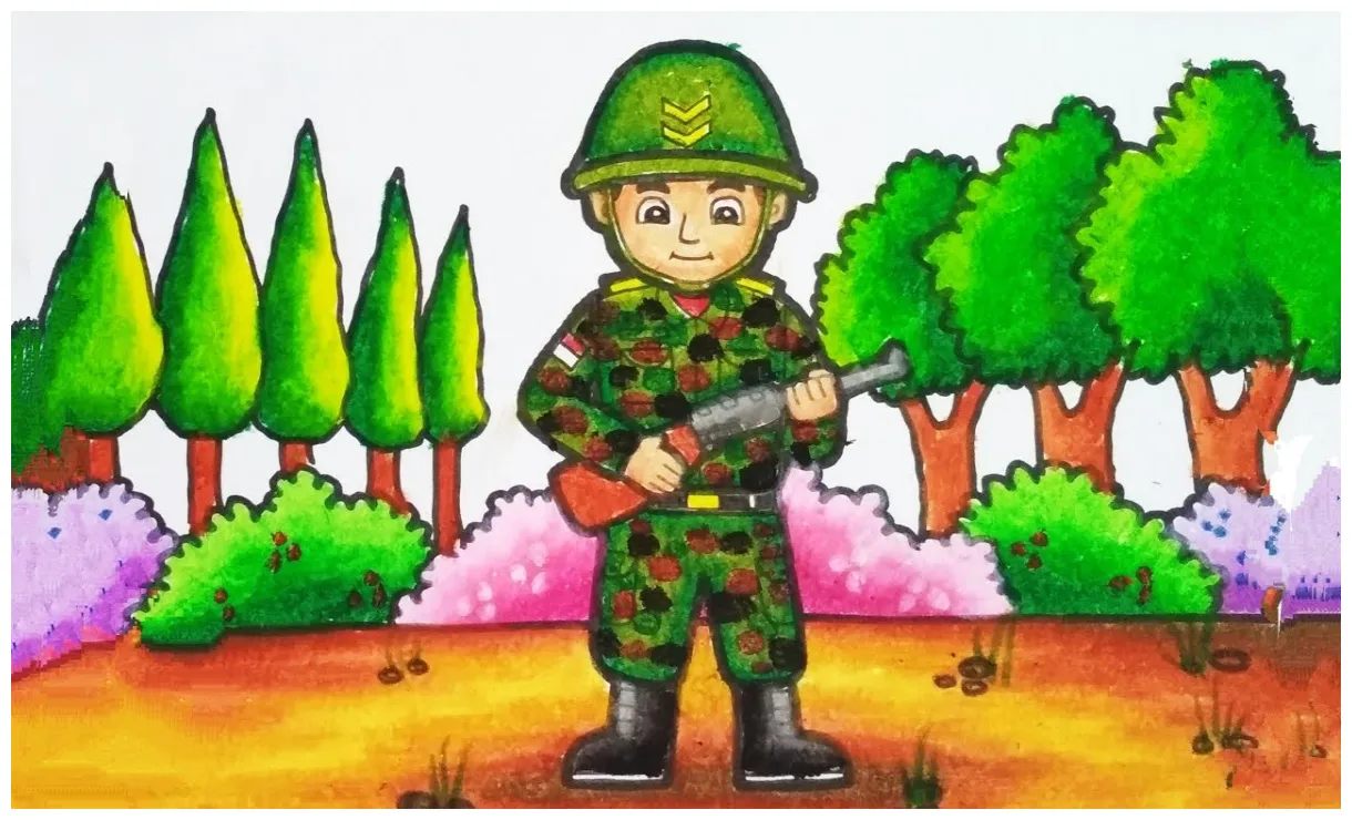Detail Mewarnai Gambar Tentara Koleksi Nomer 3