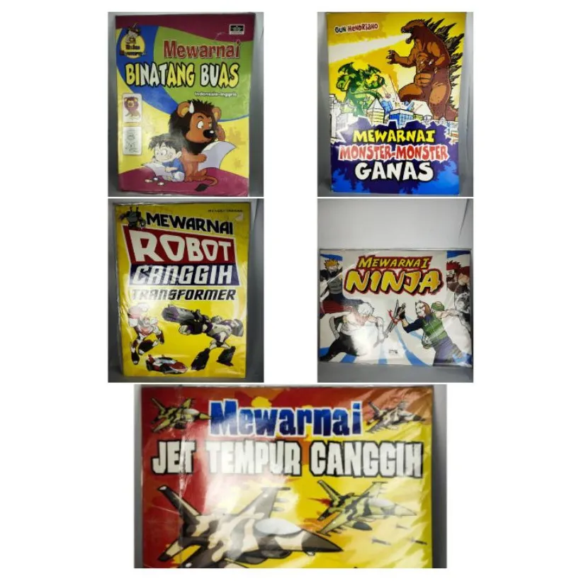 Jual buku mewarnai untuk anak mewarnai monster-monster ganas, mewarnai