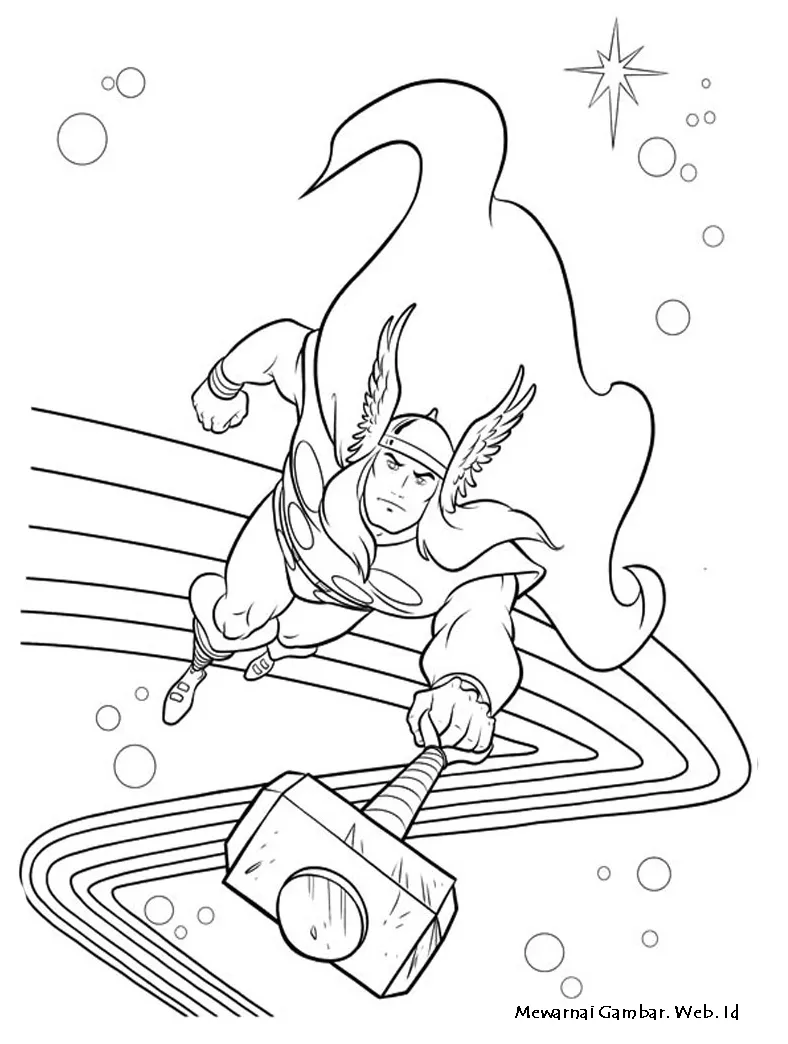 Gambar mewarnai Mewarnai gambar thor mewarnai gambar siap cetak
