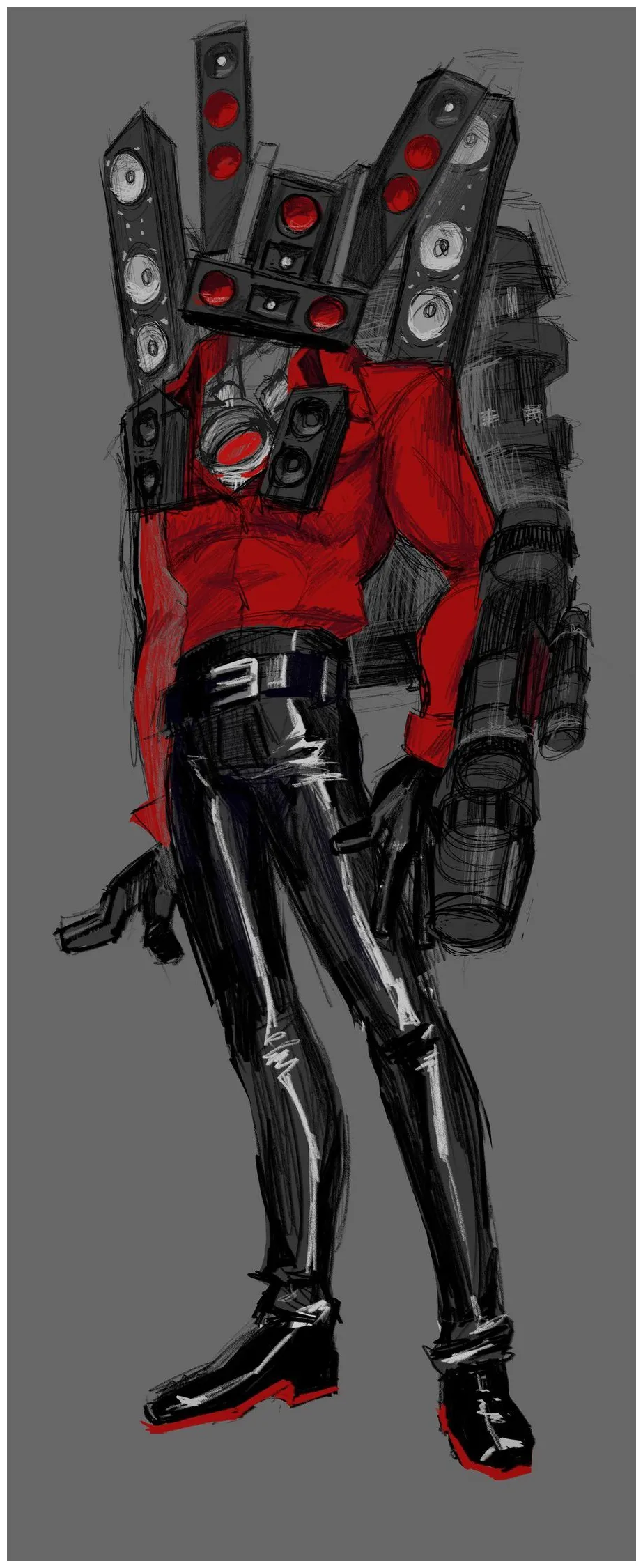 Titan speakerman character art, toilet art, cute eyes drawing