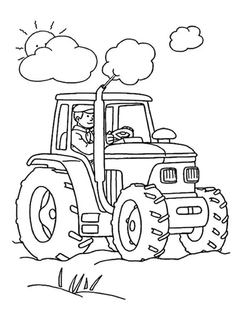 Petani dengan traktor