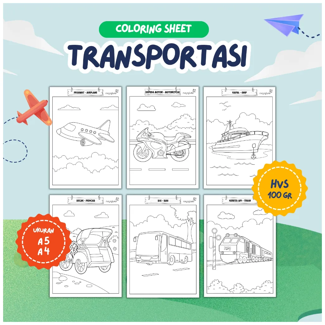 Jual kawan pustaka lembar mewarnai/kertas mewarnai/coloring sheet