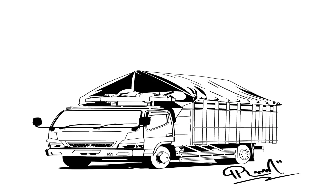 Mewarnai truk oleng