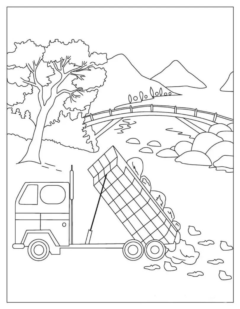 Daun pembuangan truk