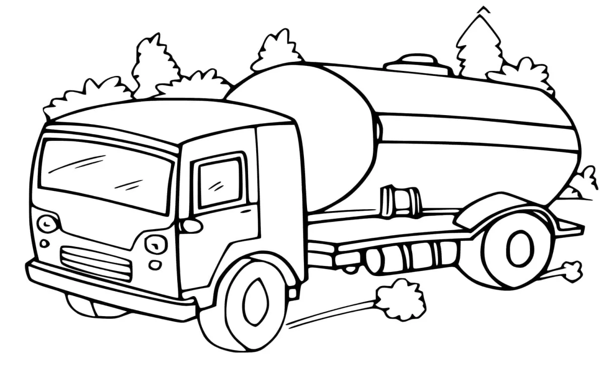 Mengemudikan truk tangki