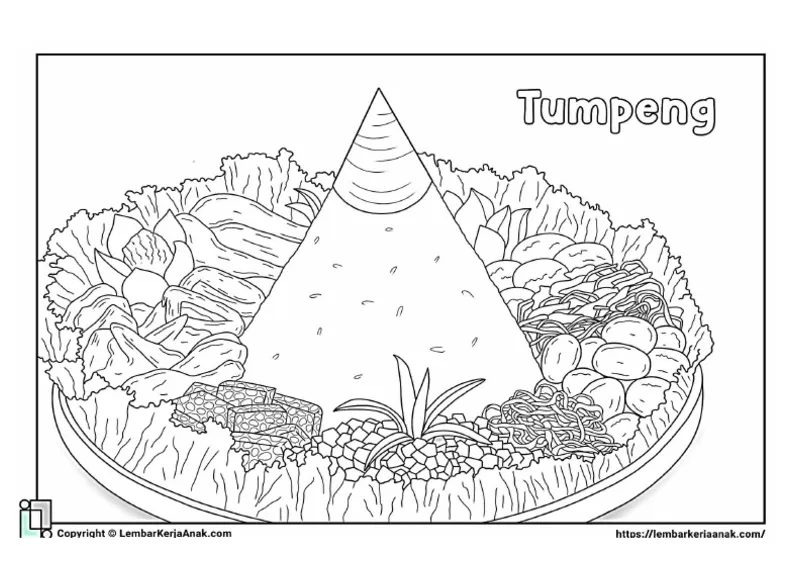 Tumpeng mewarnai pdf