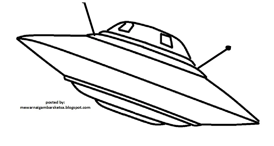 Mewarnai Gambar: Mewarnai Gambar Pesawat UFO