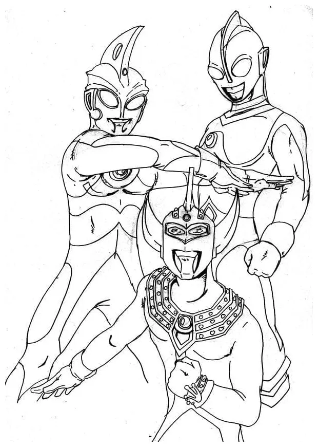 Gambar mewarnai Ultraman lembar 11 siap cetak