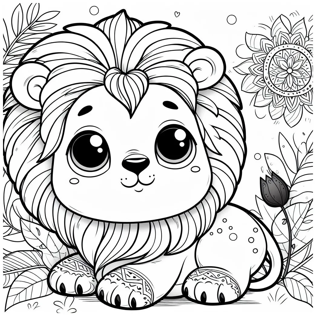 Mewarnai gambar singa untuk anak-anak suarmath
