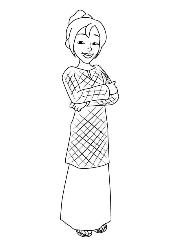 Gambar mewarnai Ros dari upin & ipin siap cetak