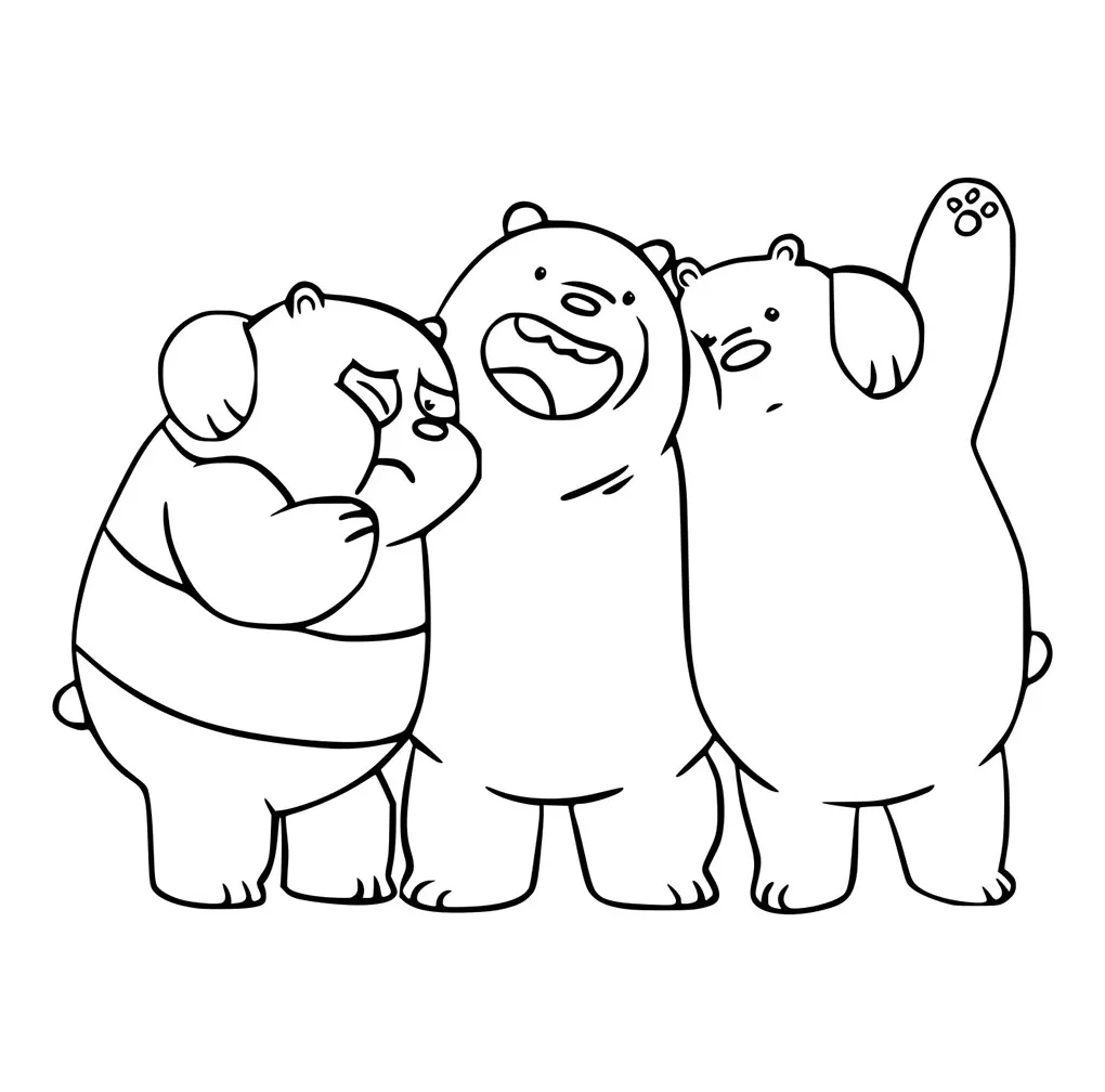 Bare bears saling berpelukan