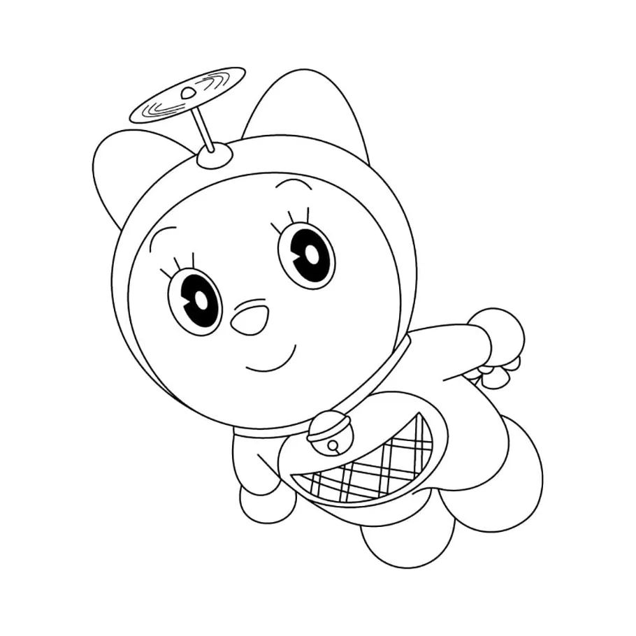 Gambar mewarnai Dorami siap cetak