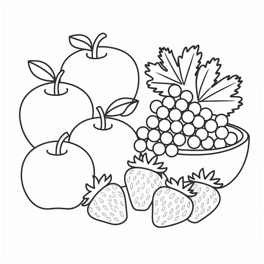 Buat sketsa gambar buah