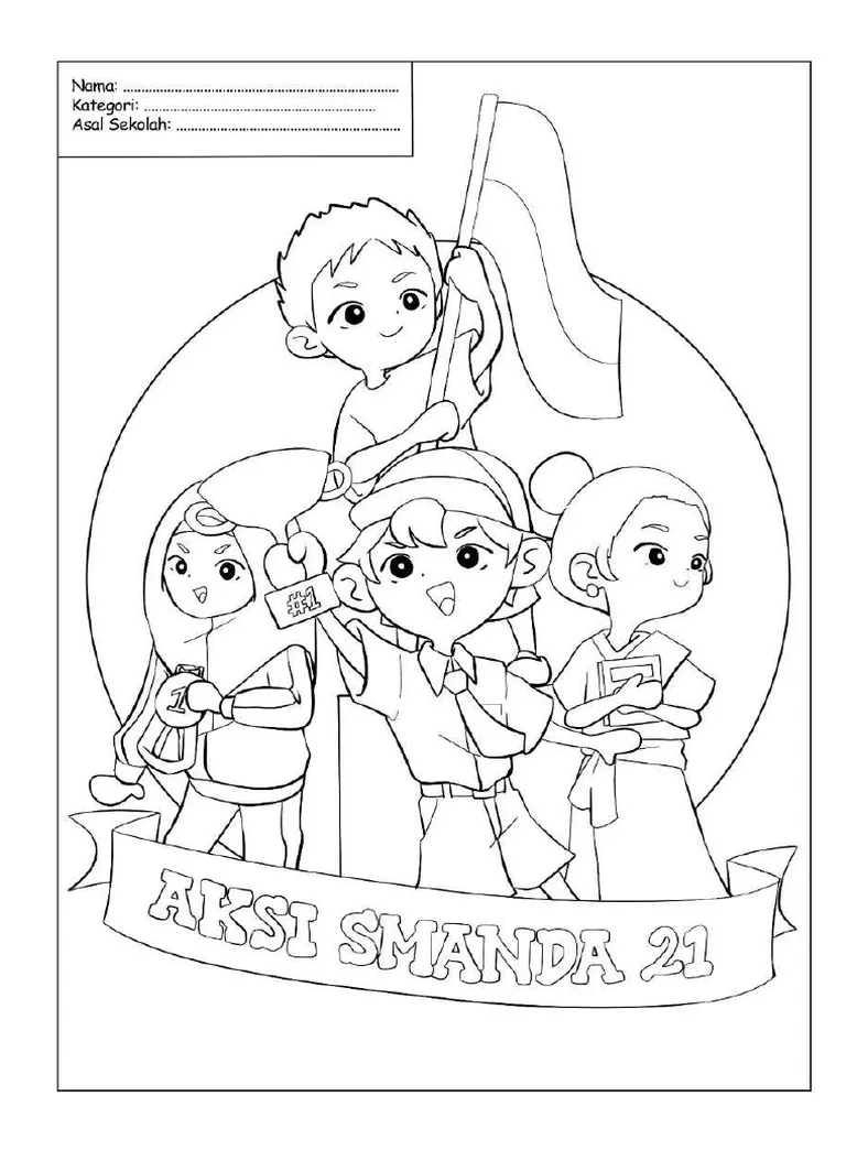 Sketsa lomba mewarnai aksi pdf